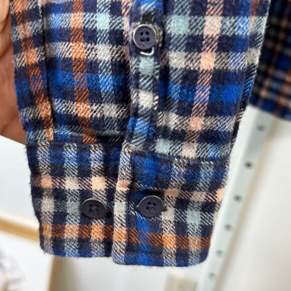 WOOLRICH Women’s Pemberton Check Flannel Button Down Shirt Blue Size Medium - Picture 7 of 12